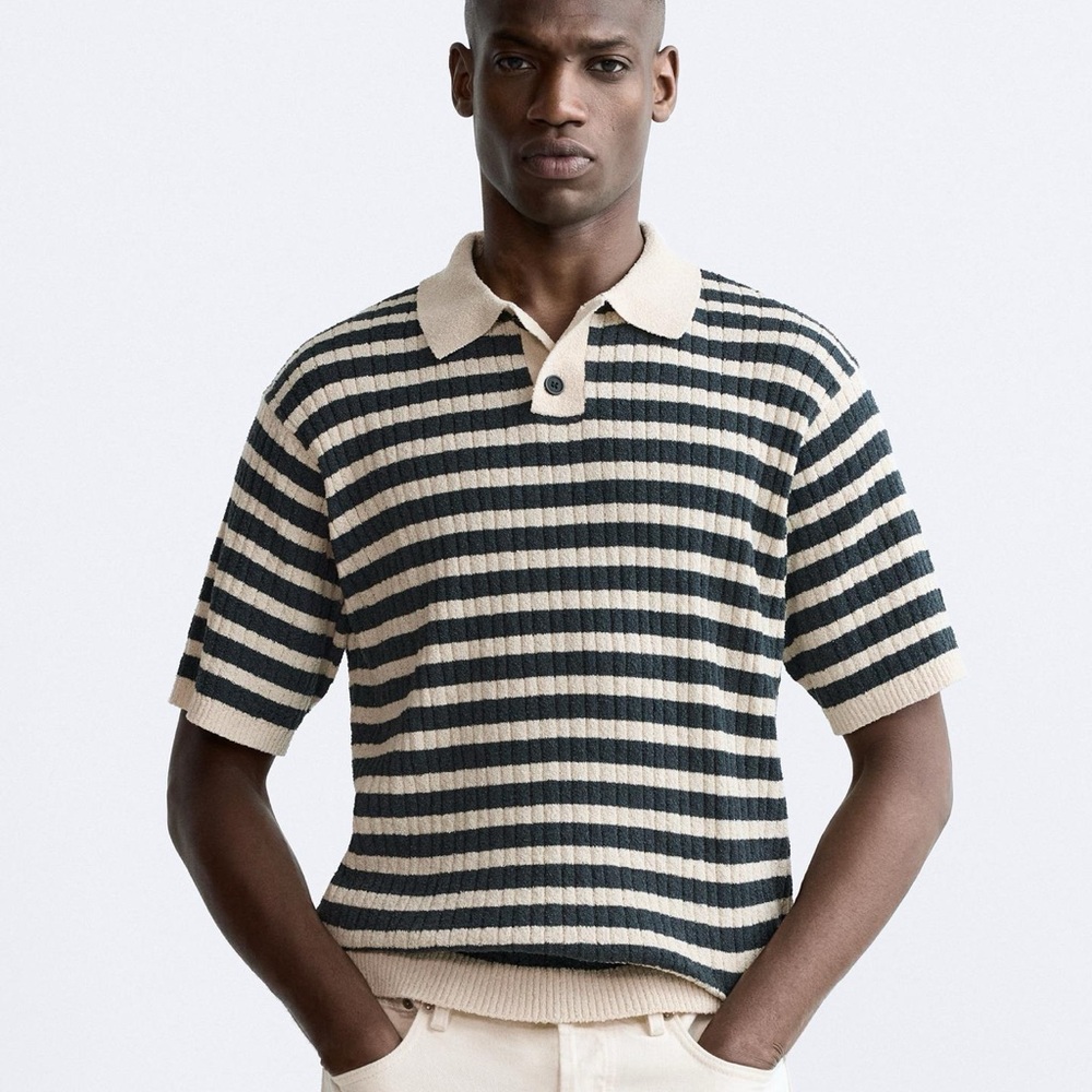 ZARA - Striped Knit Polo
